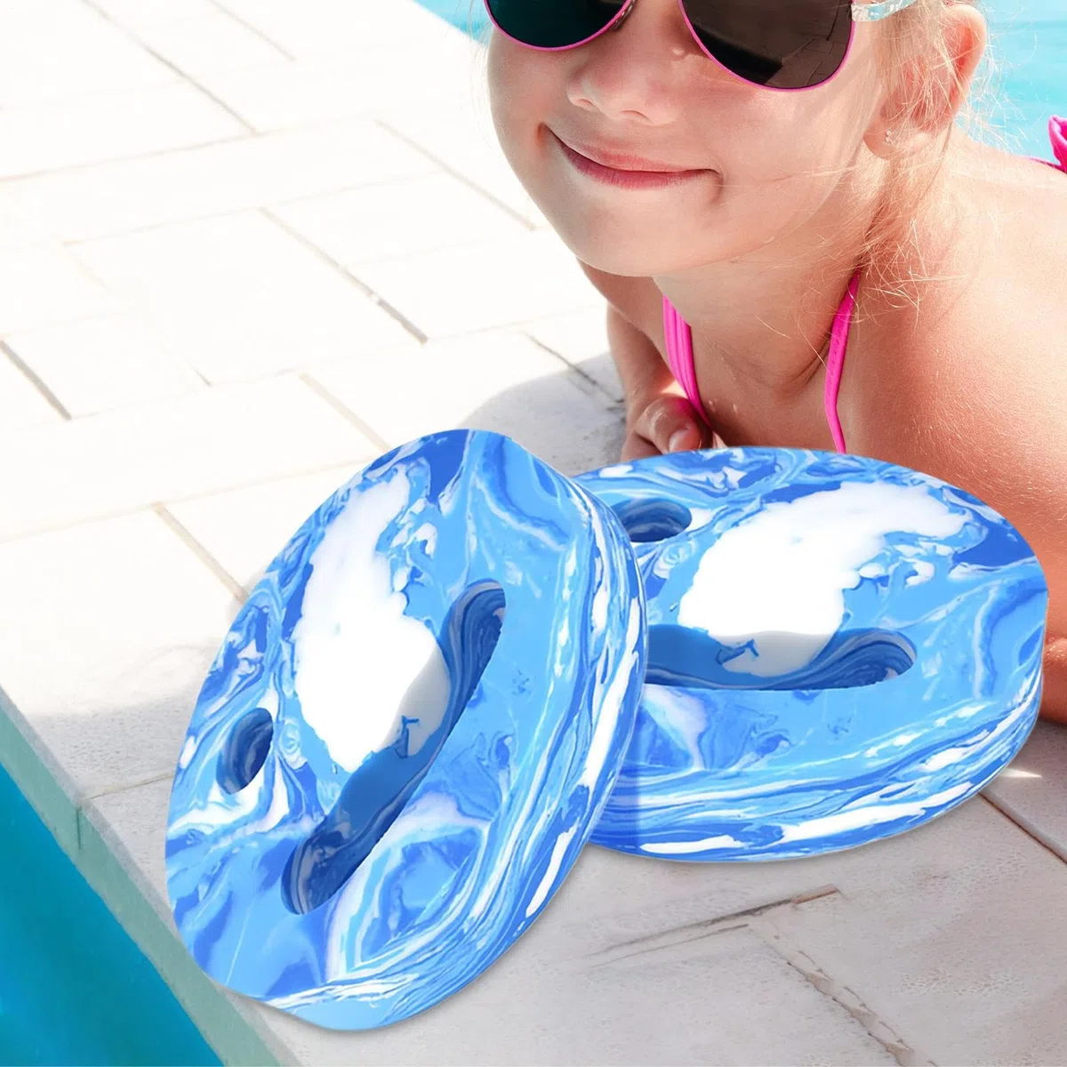 Aqua Disc Adulti Bambini, 2 Dischi per Esercizi in Acqua, Peso D'acqua per Esercizi in Piscina, Dischi in Schiuma EVA per Fitness in Acquas, Disco da Nuoto Portatile per Adulti Principianti