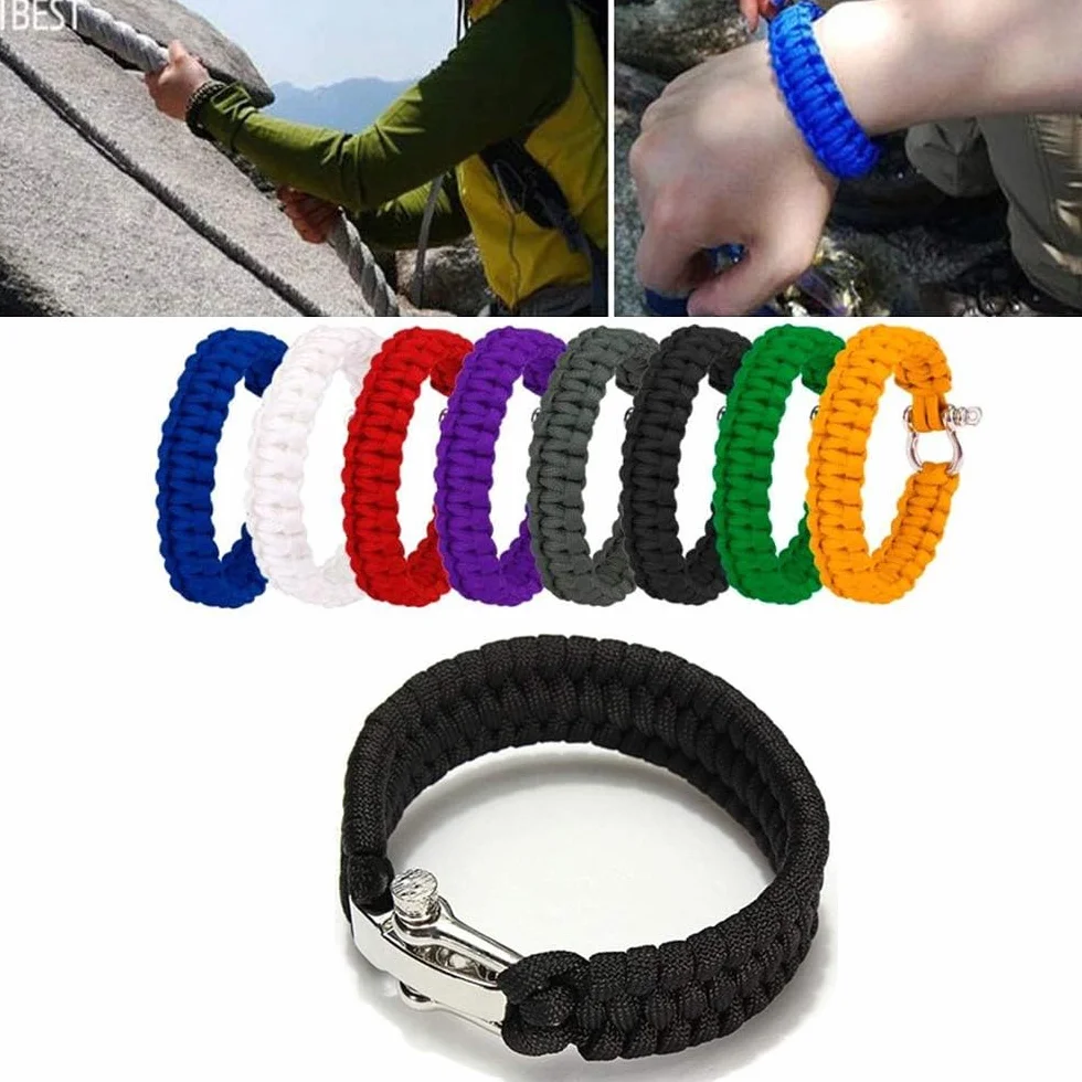 SagaSave Braccialetto di sopravvivenza in paracord con fibbia regolabile per emergenze campeggio
