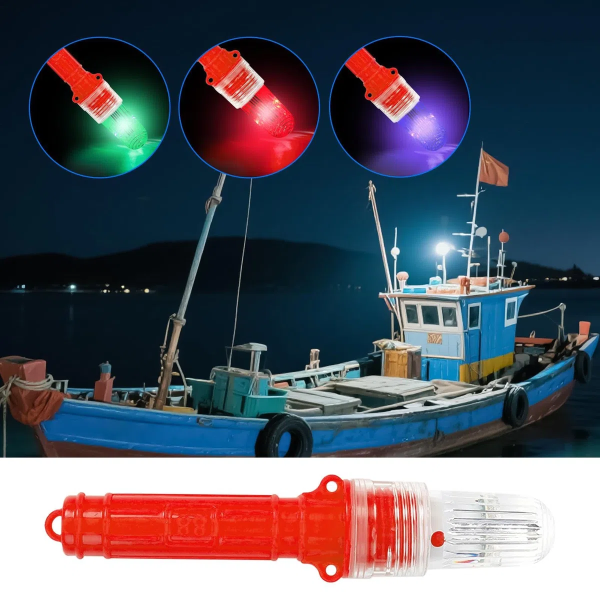 Fuoco Stroboscopico LED - Lampada di segnalazione per boa di posizione, lampada lampeggiante di avvertimento per reti da pesca e illuminazione di posizionamento marittimo