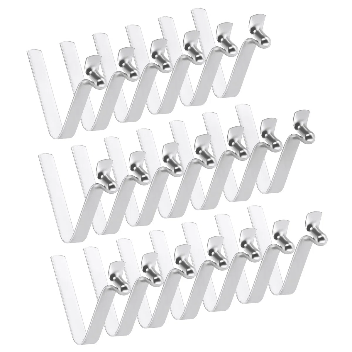 PATIKIL 5 X 3mm Graffette Kayak P 20 Pz Graffette per Palo da Tenda in Acciaio A Forma di V Graffetta A Perno Singolo con Pulsante A Scatto per Bloccaggio Tubo, Argento Lunghezza 20