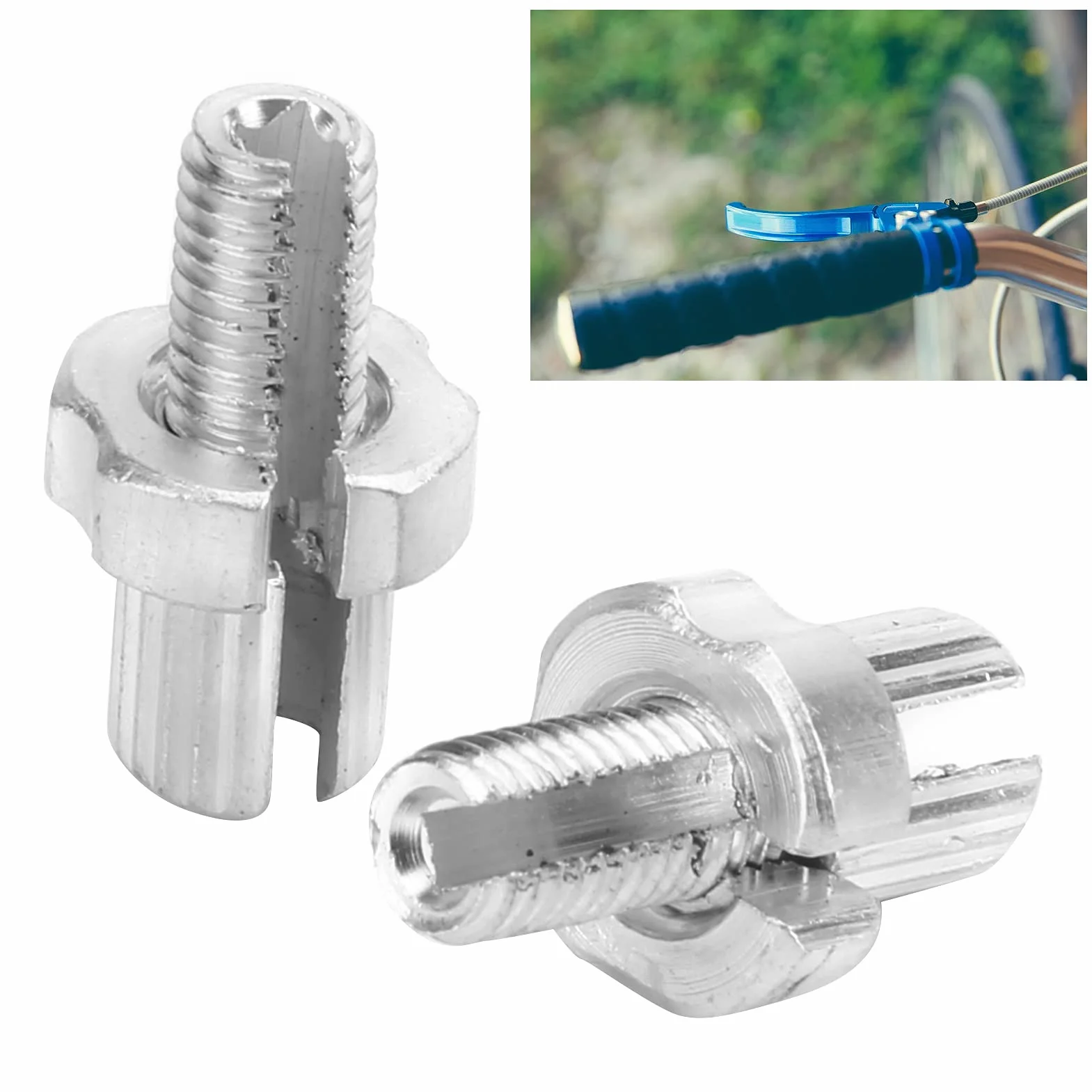 KIMISS Vite leva freno bicicletta M7, regolatore in alluminio per bici strada e bici - set 2 pezzi, fissaggio attacco manubrio