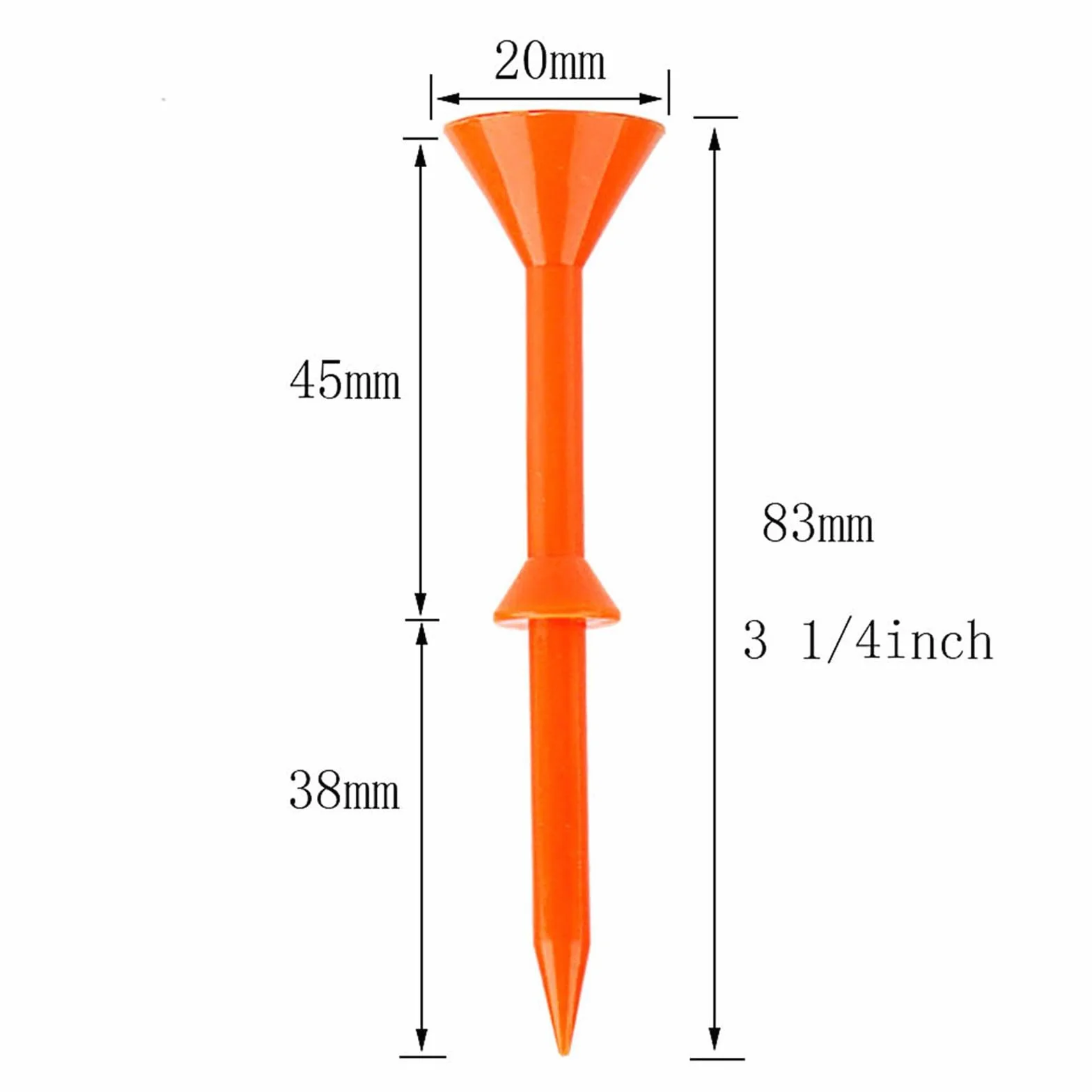 Profesjonalny tee do golfa w klinie plastikowy 12x Range 83mm