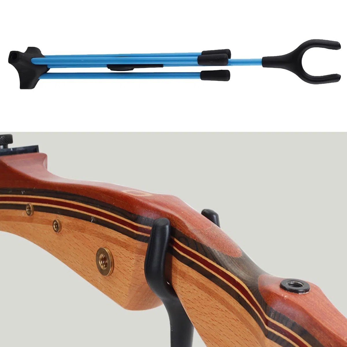 Supporto per arco pieghevole, design stabile per archi ricurvi e lunghi, leggero per un facile utilizzo (blu)