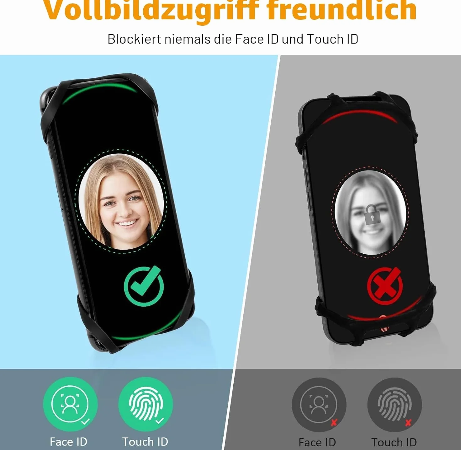Porta Cellulare Bici Universale Supporto Smartphone 360° Rotabile Staccabile per MTB Moto Bicicletta Compatibile iPhone 17/16/15/14 4.5"-7.0" Nero
