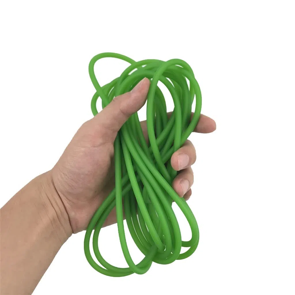 JEEIJ 1 Pz Verde Naturale Fionde in Lattice di Yoga Tubo di Gomma 0.5-5 M for La Caccia Tiro di Alta Elastico Tubo della Fascia Accessori 2X5mm di Diametro (Color : 1 Meter)