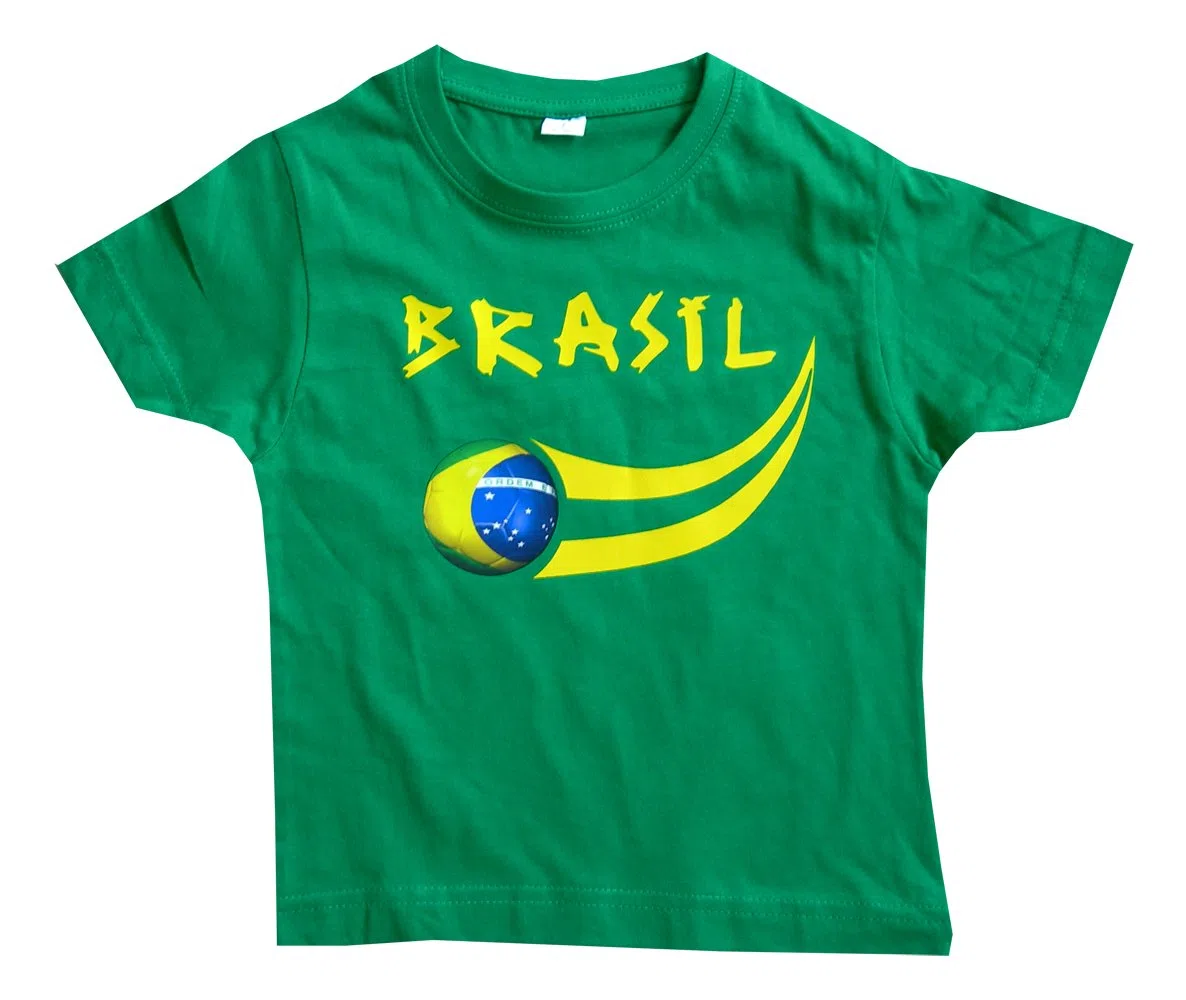 Brasil Fan Brasil Junior Fan T-Shirt Verde 2 Anni Bambini e Ragazzi