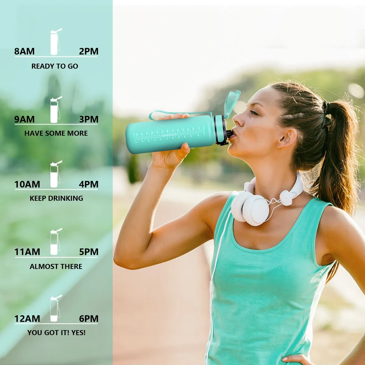 Vikaster Borraccia Sportiva, Borraccia 500ml/1000ml/1500ml, Senza BPA & Prova di Perdite, Bottiglia Acqua Bambini, Bici, Scuola, Palestra, Ufficio, Yoga