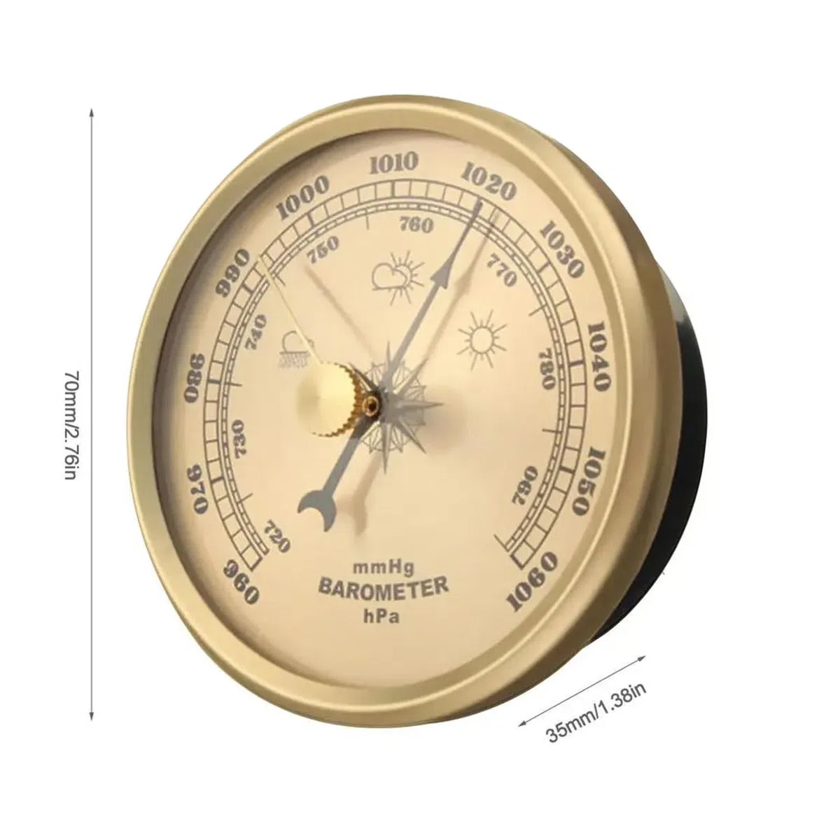 Barometro Per Pressione Atmosferica | Indicatore Meteo per Esterni,Barometro Portatile per Pesca Surf Escursionismo Campeggio Caccia,Per Uomo e Donna