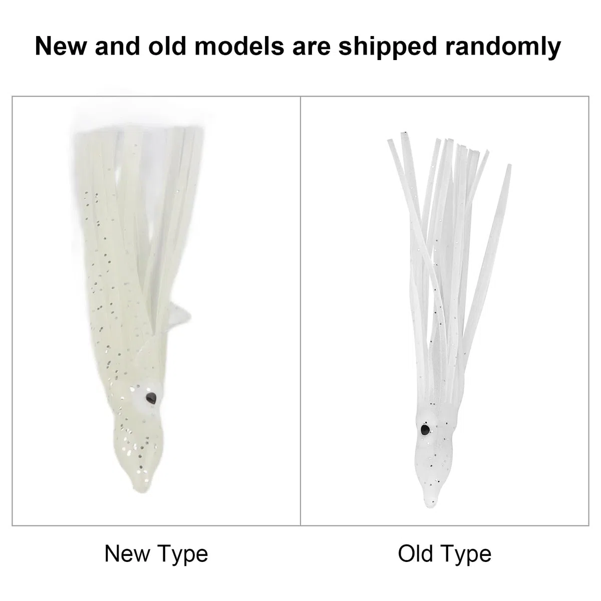 Alomejor 10Pz/Borsa Richiamo di Pesca in Gomma Mini-Size Calamari Forma Polpo Esca per Attrezzi da Pesca All'aperto