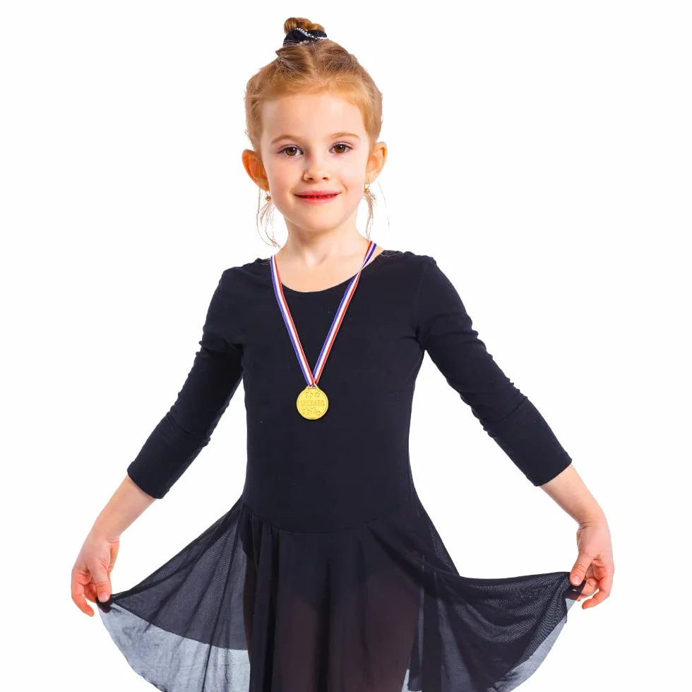 Flintronic Medaglie per Bambini, Medaglie di Plastica con Nastri al Collo, Bomboniere per Giochi Sportivi Scolastici