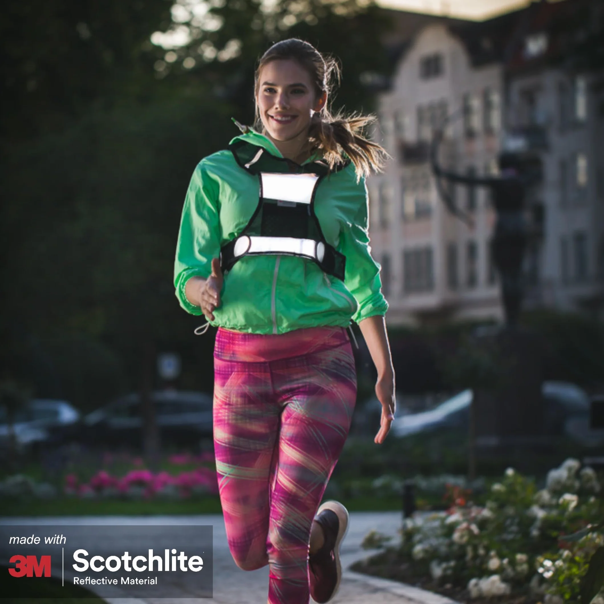 Salzmann Gilet da Corsa ad Alta Visibilità Traspirante in Tessuto a Rete con Materiale Riflettente 3M