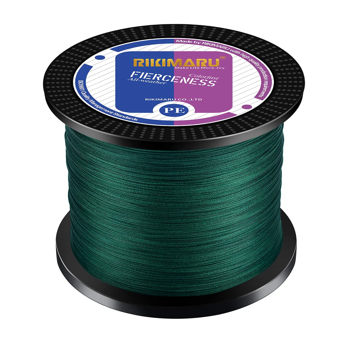 RIKIMARU FIERCENESS - Filo da pesca intrecciato (grigio scuro, verde muschio, blu oceano, giallo fluo, multicolore, 274-914 m, 1,8-81,6 kg)