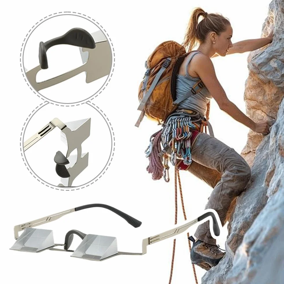 Prism Belay Occhiali professionali in vetro ottico a 90° montatura leggera in titanio ampio campo visivo arrampicata