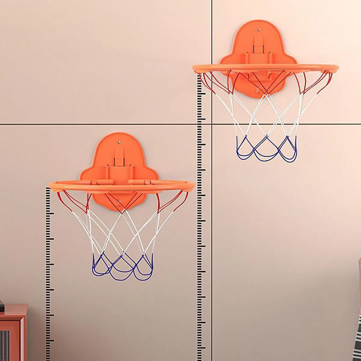 Generico Basketball Hoop - 32cm Dribbling Silent Basketball Training Hoop - Wall-Mounted Outdoor Toys with Sticky Backing for Adults, Kids
