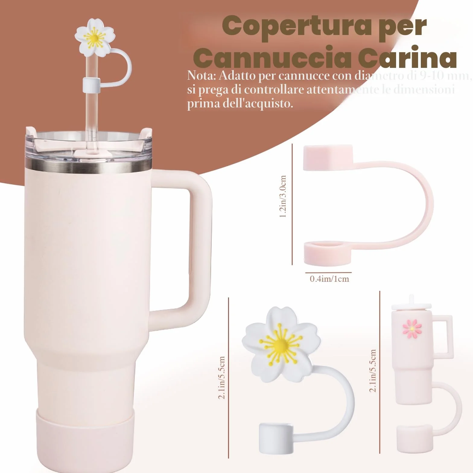 Stanley Cup Set di accessori, tappi silicone tenuta stagna, coperchi cannuccia, custodia silicone 1,2 l 850 ml