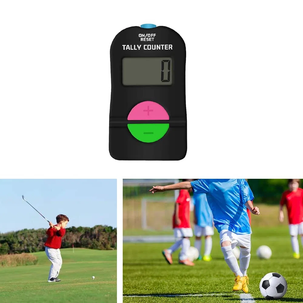 TopHomer 2 contatori elettronici per golf, calcio, digitale, nero, 6,3 x 3,4 x 1,5 cm