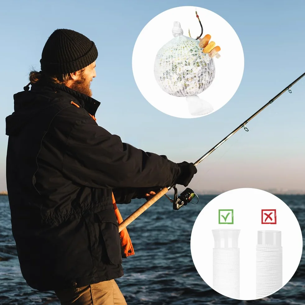 OFFCUP PVA Rete da Pesca Solubile in Acqua, 5m Rete Stretta Alimentatore, Set da Pesca in PVA con Imbuto E Sistema di Pestello, in PVA, A Fusione Rapida, per Boilie Esche