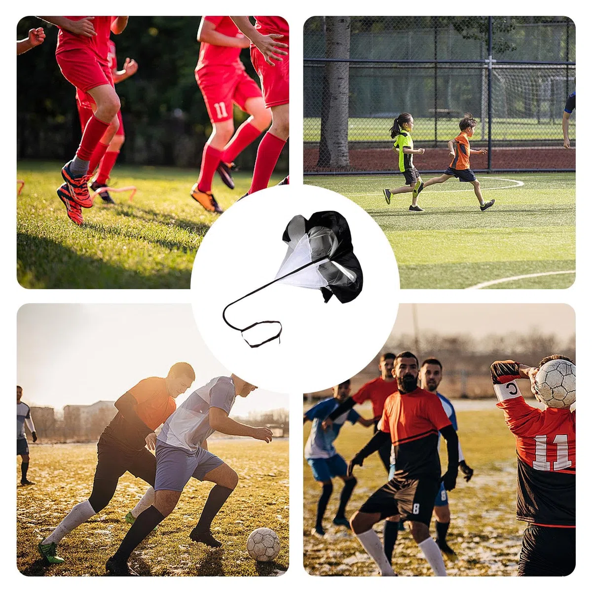 Paracadute da corsa - Paracadute da allenamento portatile da 59 pollici | Bande di allenamento di traino da pallacanestro, allenamento di forza per la corsa di calcio, allenamento di potenza