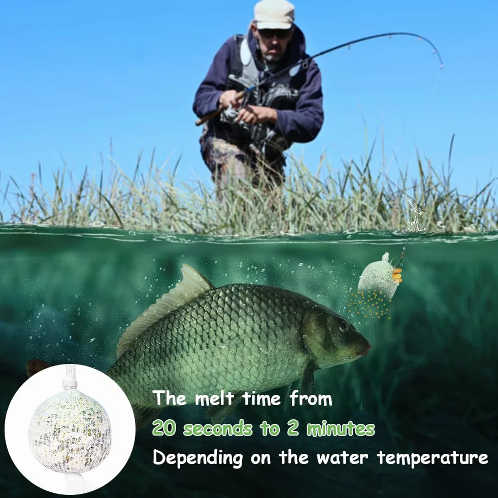 OFFCUP PVA Rete da Pesca Solubile in Acqua, 5m Rete Stretta Alimentatore, Set da Pesca in PVA con Imbuto E Sistema di Pestello, in PVA, A Fusione Rapida, per Boilie Esche