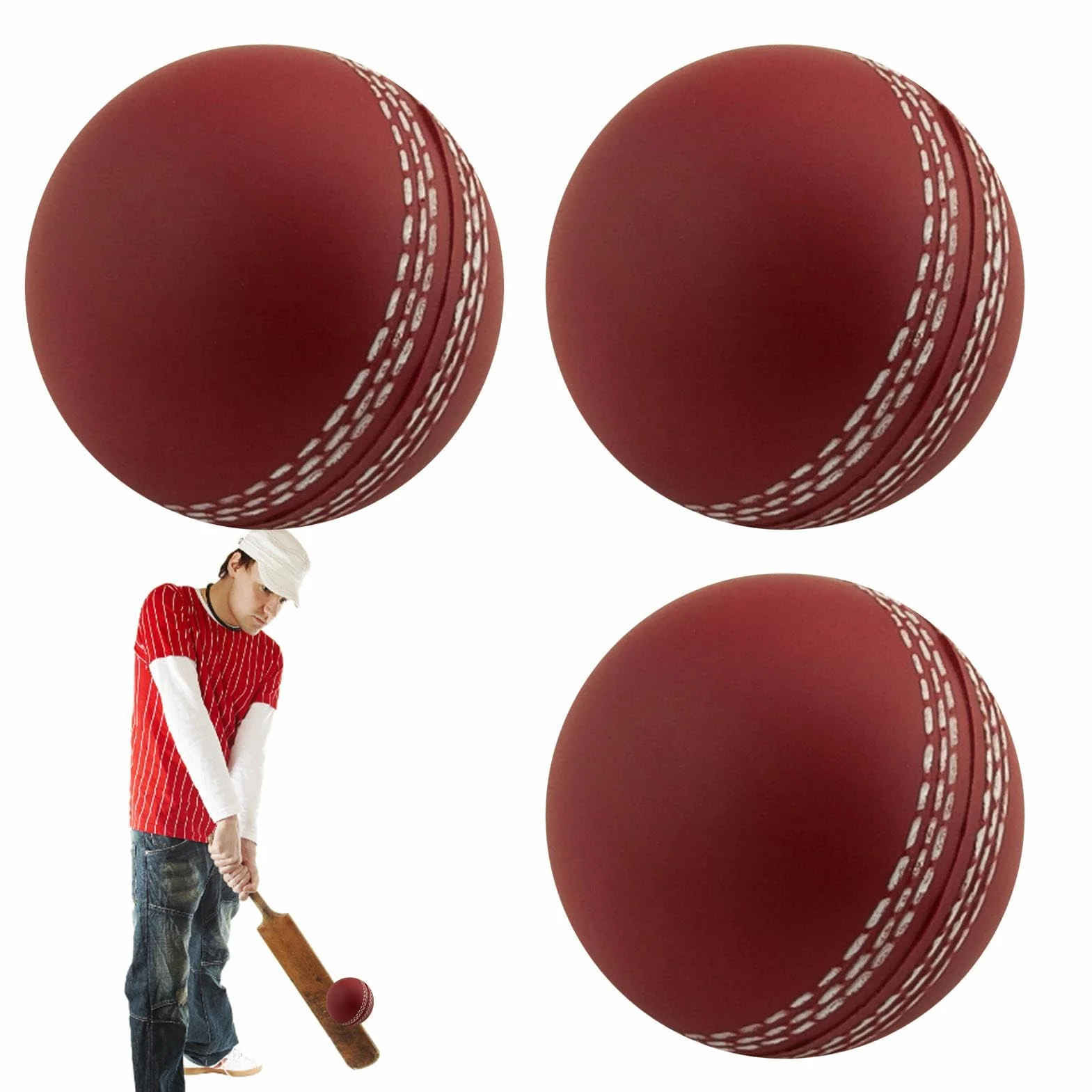 Palline da Cricket a Vento Cucite a Mano Morbide per Allenamento Giocatori Avanzati