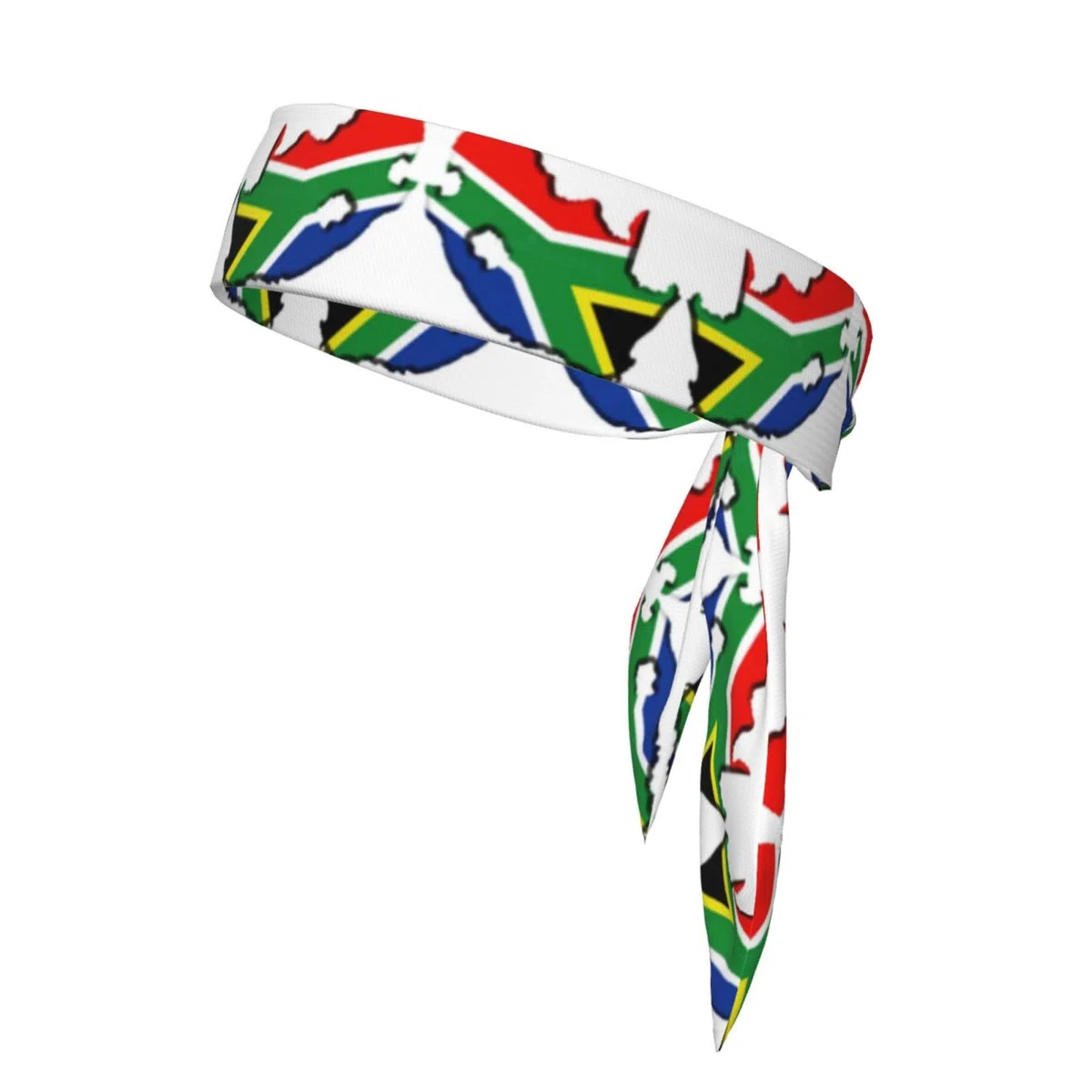 Fascia per la testa con stampa mappa della bandiera del Sudafrica, unisex, fascia per il sudore per adulti, traspirante, per allenamento, corsa, allenamento, yoga