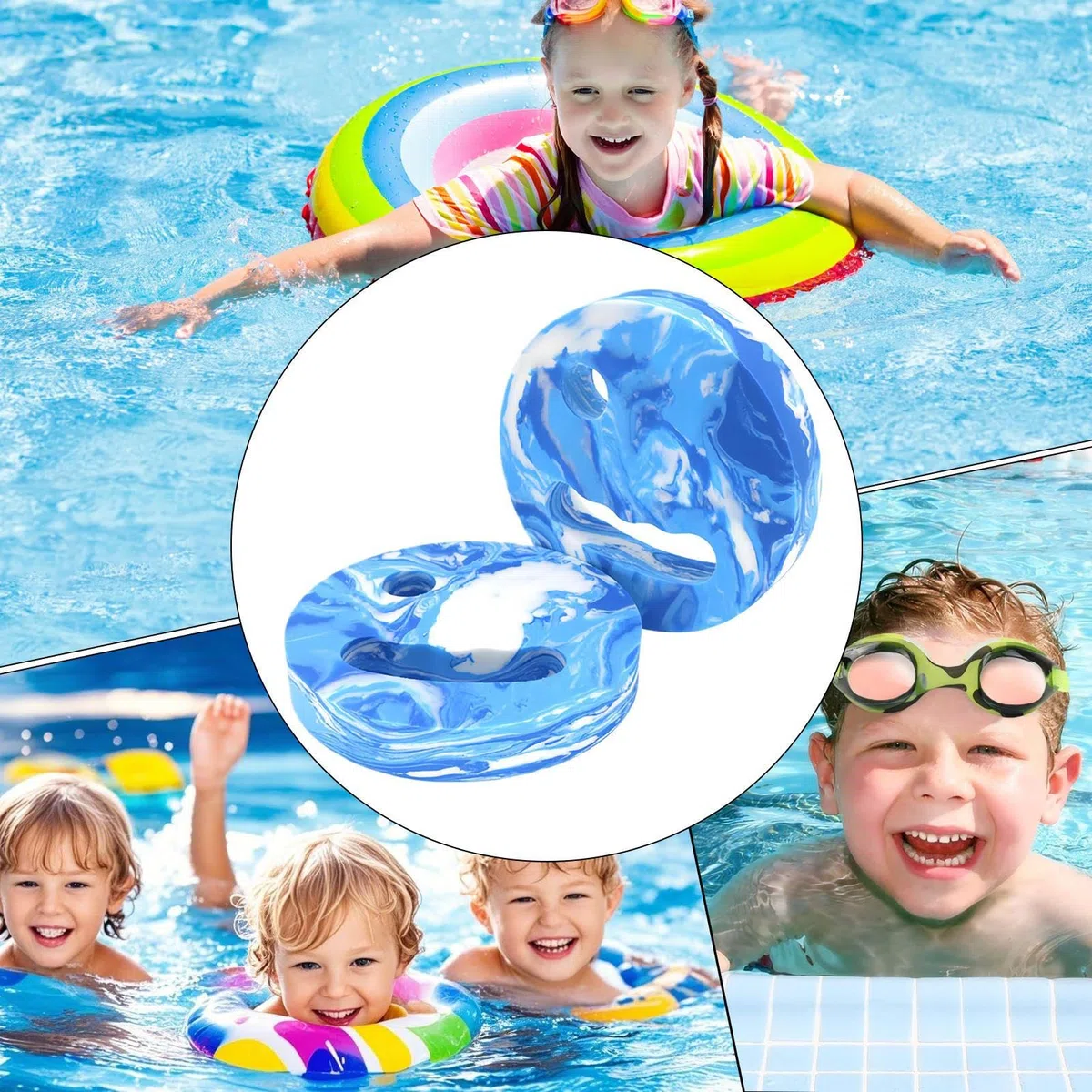 Aqua Disc Adulti Bambini, 2 Dischi per Esercizi in Acqua, Peso D'acqua per Esercizi in Piscina, Dischi in Schiuma EVA per Fitness in Acquas, Disco da Nuoto Portatile per Adulti Principianti