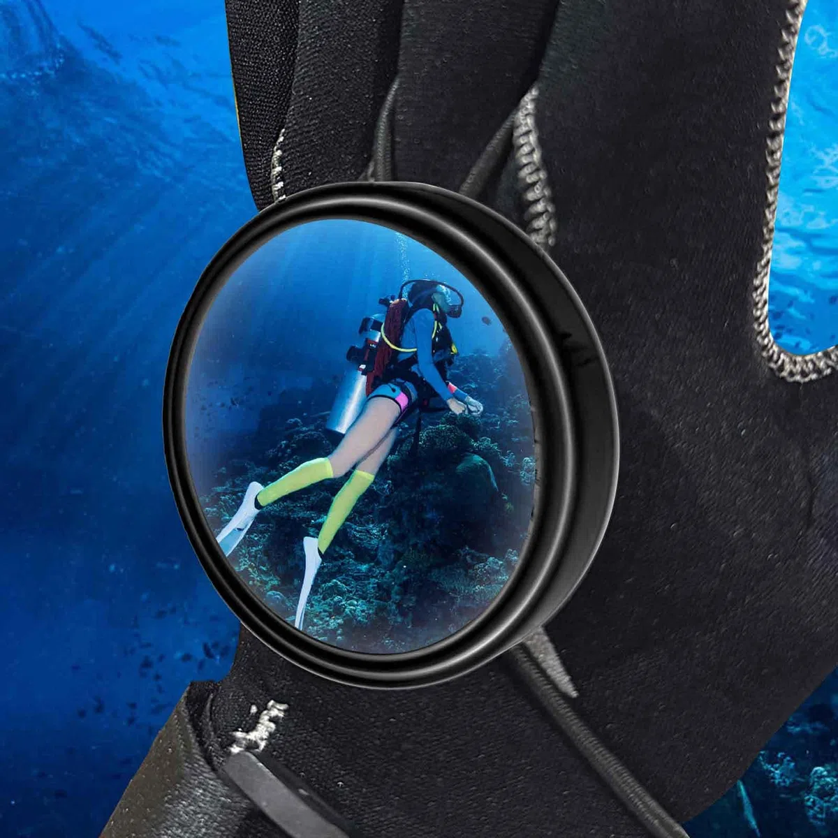 Specchio da mano per Immersione, Specchio per escursionismo e campeggio, attrezzatura subacquea portatile regolabile per donne, Immersioni in grotta, sicurezza, sport all'aria aperta, uomini