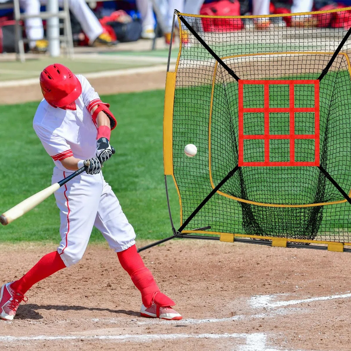 Strike Zone Target, Pitching Target Strike Zone – Rete regolabile Strike Zone per esercitazioni da baseball per colpire, colpire catturare, cintura di fissaggio
