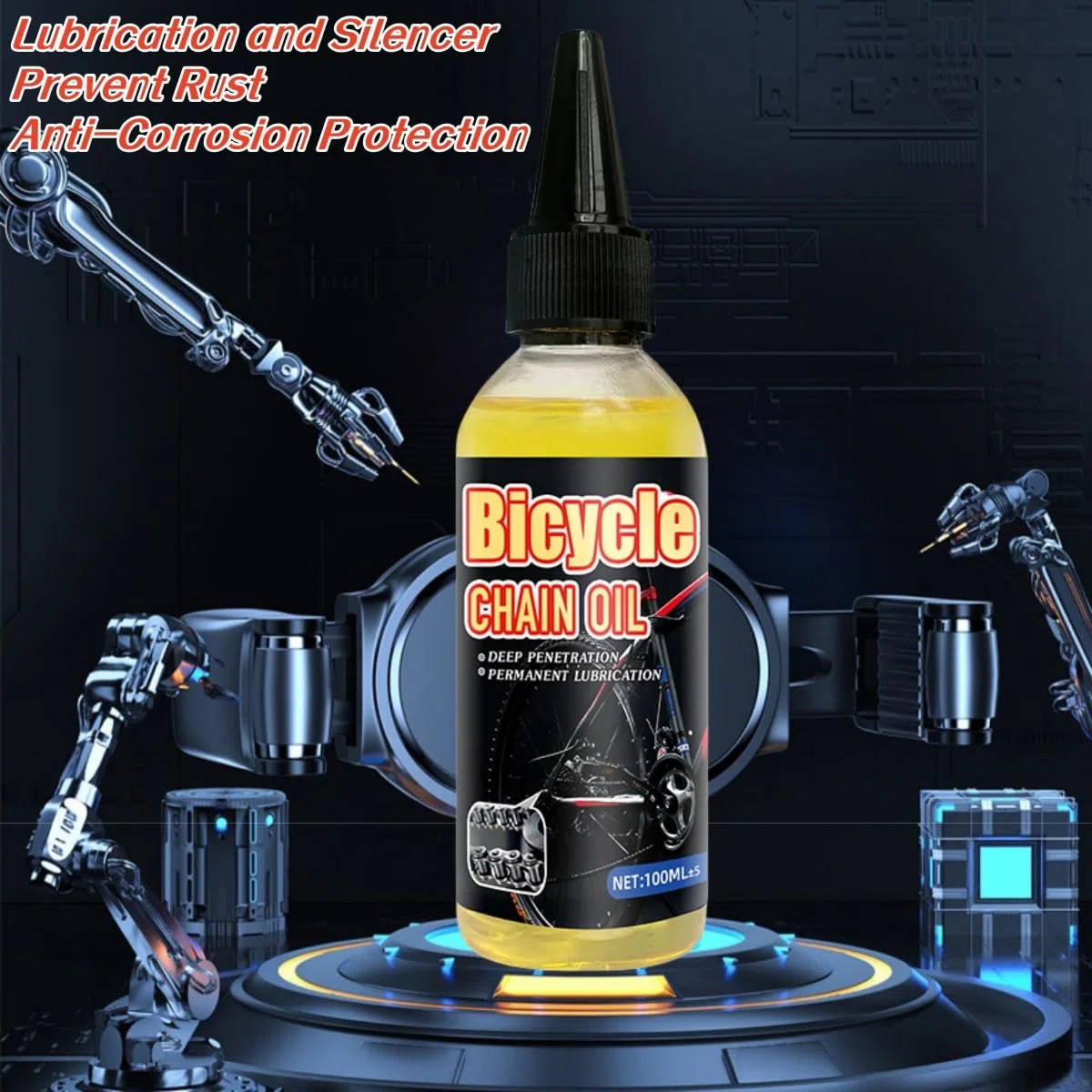 2Pc Olio per Meccanica Fine, Lubrificante Catena Bici Biodegradabile, Lubrificante per Biciclette per Tutti i Tipi di Biciclette, Formulato per Condizioni Atmosferiche Difficili e Umide, 100 ml