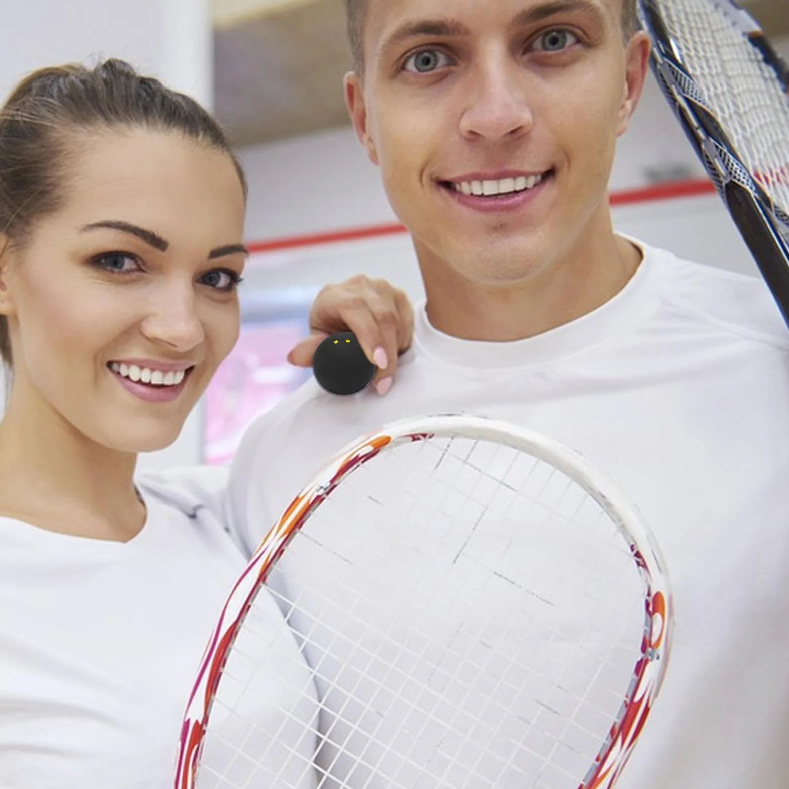 Palline da squash doppio punto giallo 38 mm gomma