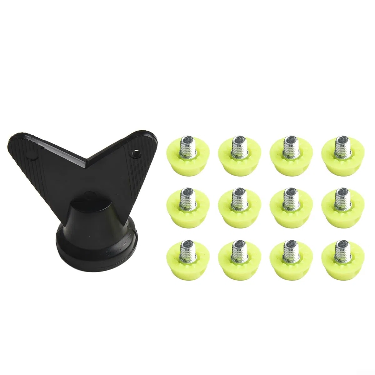12 Tacchetti di Ricambio per Scarpe da Calcio, 7 mm, 10 mm, Tacchetti in plastica con Chiave per Scarpe Sportive, Kit Antiscivolo per Migliorare la Presa (Verde, 7 mm + 10 mm)