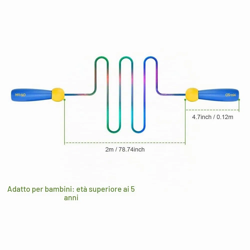 OTraki 2 Pezzi Corda per Saltare Regolabile 2.5M Salto Corda in Cotone con Manico in Legno Skipping Rope per Ragazzo Ragazza Fitness Allenamento Esercizio