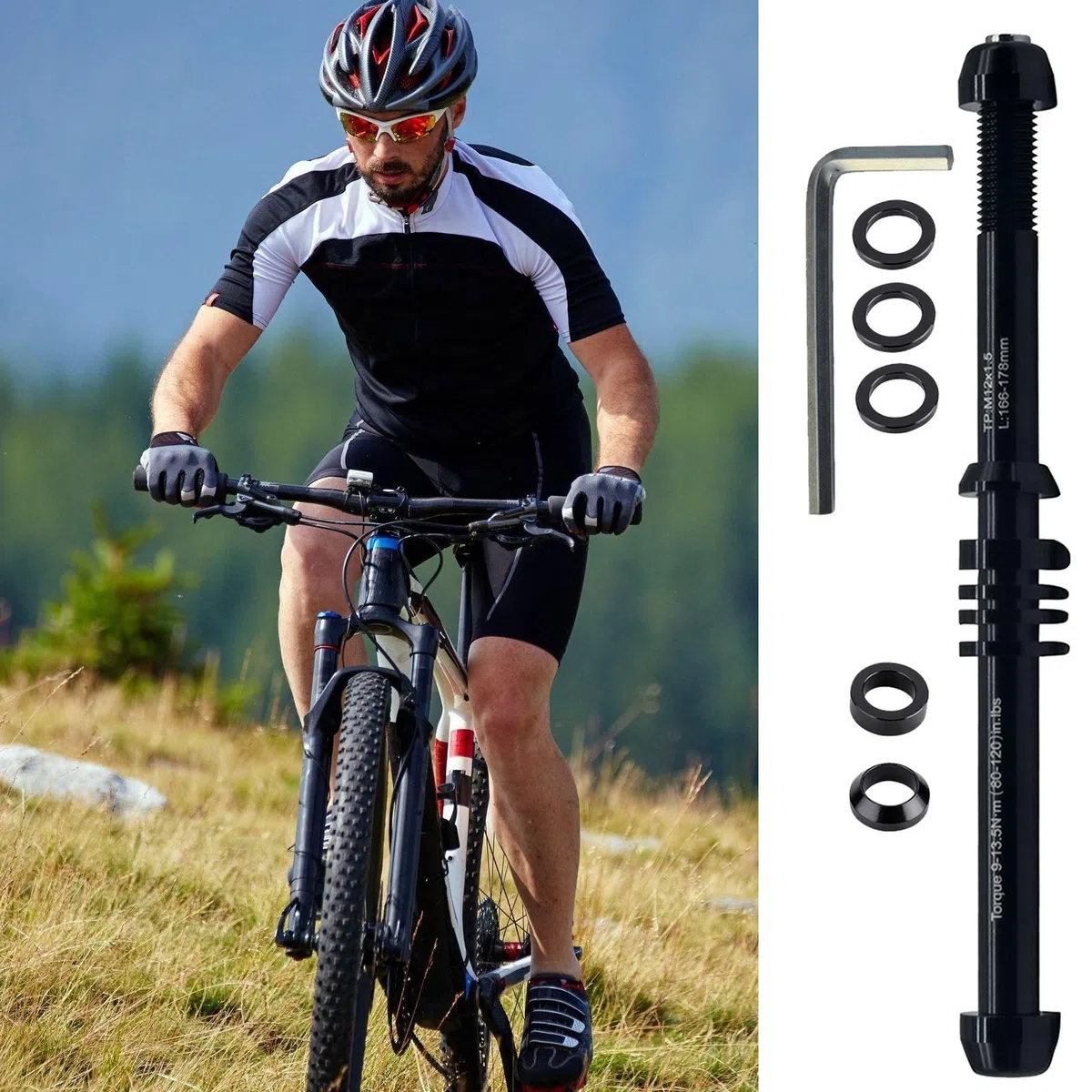 Perno Per Rullo Allenamento Ciclismo | Adattatore Ruota Posteriore Per Ciclismo Rullo Sostitutivo | Larghezza Regolabile Accessorio Allenamento Uomo Donna