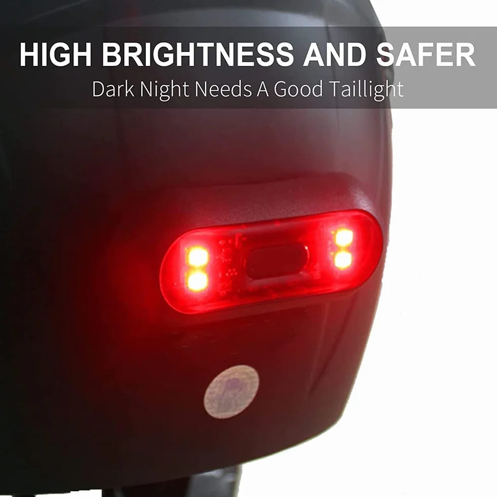 Luce LED per casco, luce del freno per casco da moto, ricaricabile, luce rossa di avvertimento per guida notturna