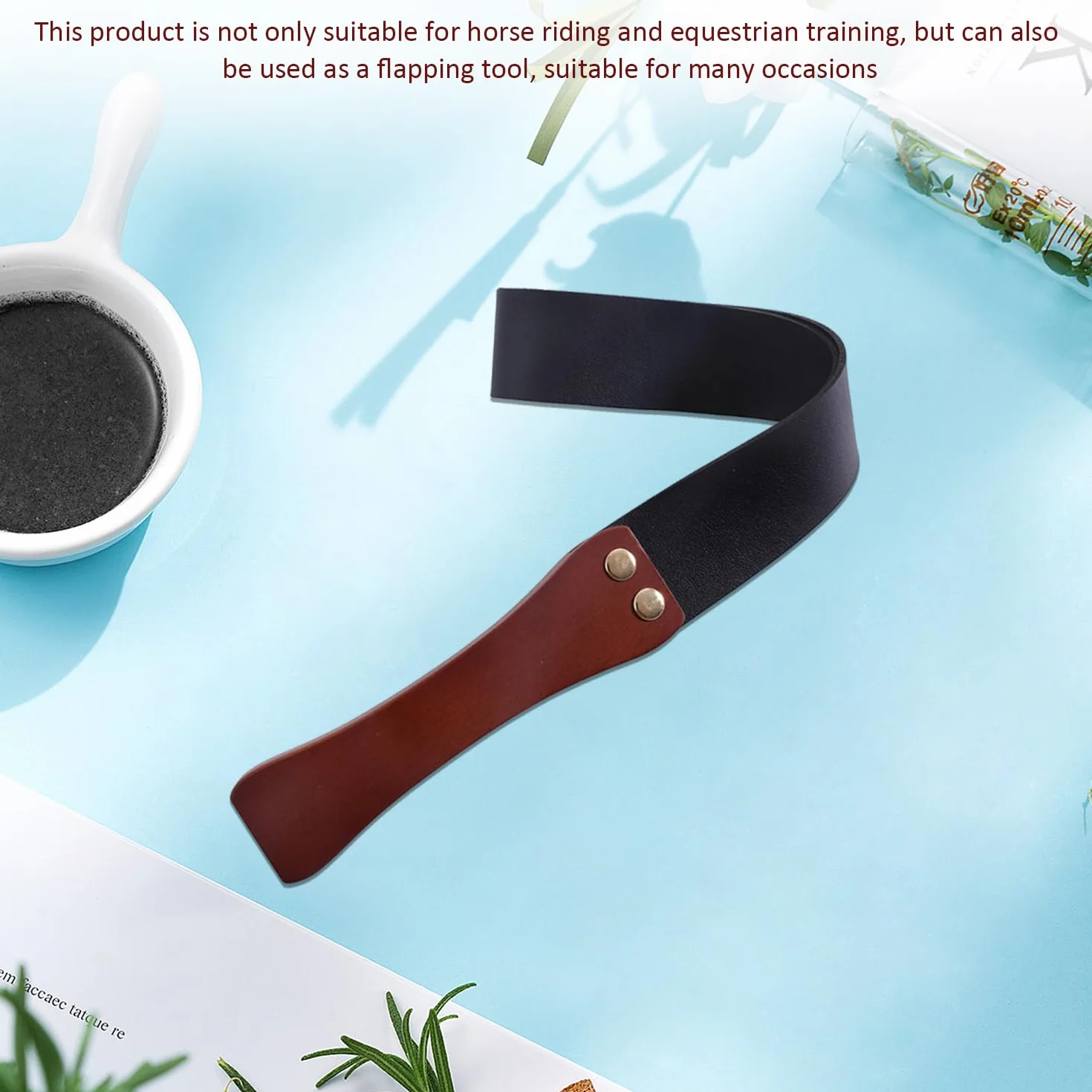 Frusta da Equitazione 1 Pezzo con Manico in Legno, Frusta da Equitazione in Pelle Pu, Strumenti di Impatto, Accessori per L'Equitazione, Accessori per L'Allenamento di Guida