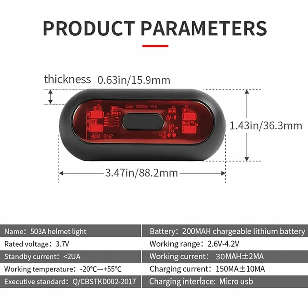Luce LED per casco, luce del freno per casco da moto, ricaricabile, luce rossa di avvertimento per guida notturna