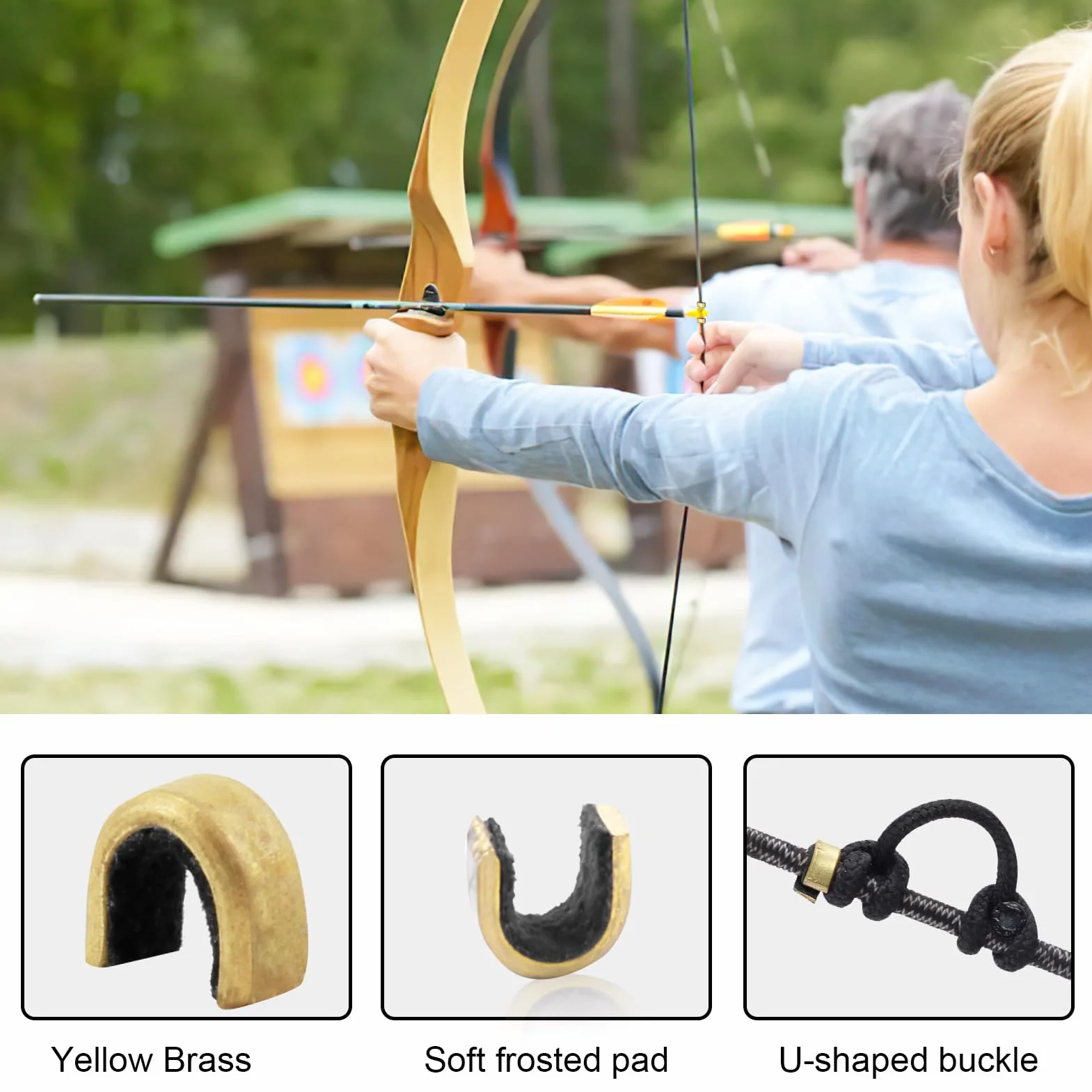 20 Pezzi Tiro con L'Arco Arco String Nock Bow String Nock Points Ottone Nocking Fibbia Clip Tiro con Arco a Punti Nock String Nocking Punti Clip con Fibbia Ad Arco per Arco Composto e Ricurvo