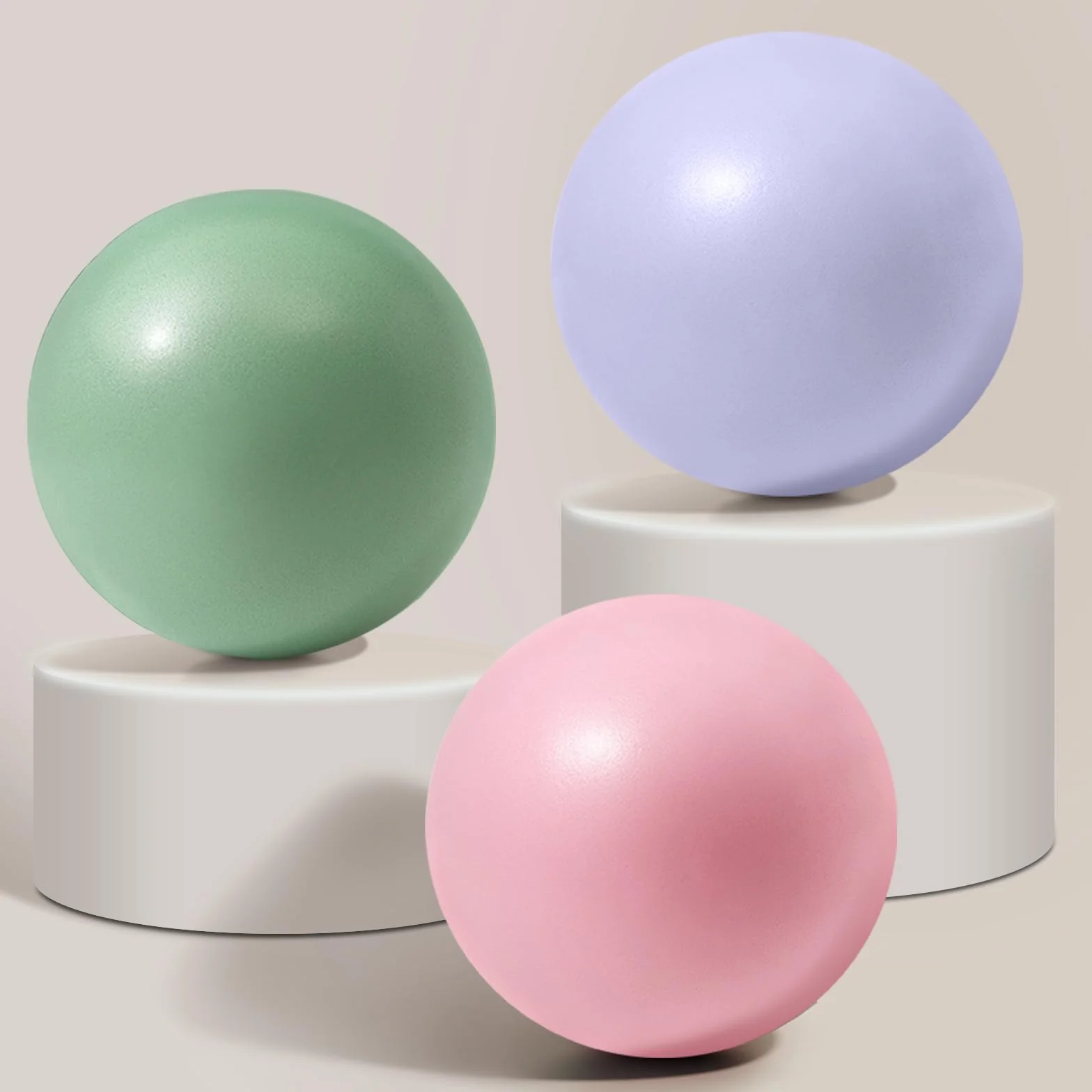 Vortix 3/6 palline da pilates, 25 cm, anti-esplosione e antiscivolo, piccola palla da ginnastica con tubo gonfiabile, palla da pilates per muscoli del pavimento pelvico, per yoga e fitness