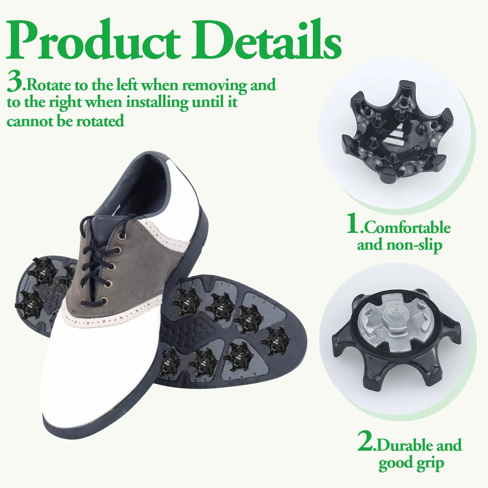 Set di punte da golf, 13 pezzi di ricambio per scarpe da golf con accessori con stabilità di trazione e comfort