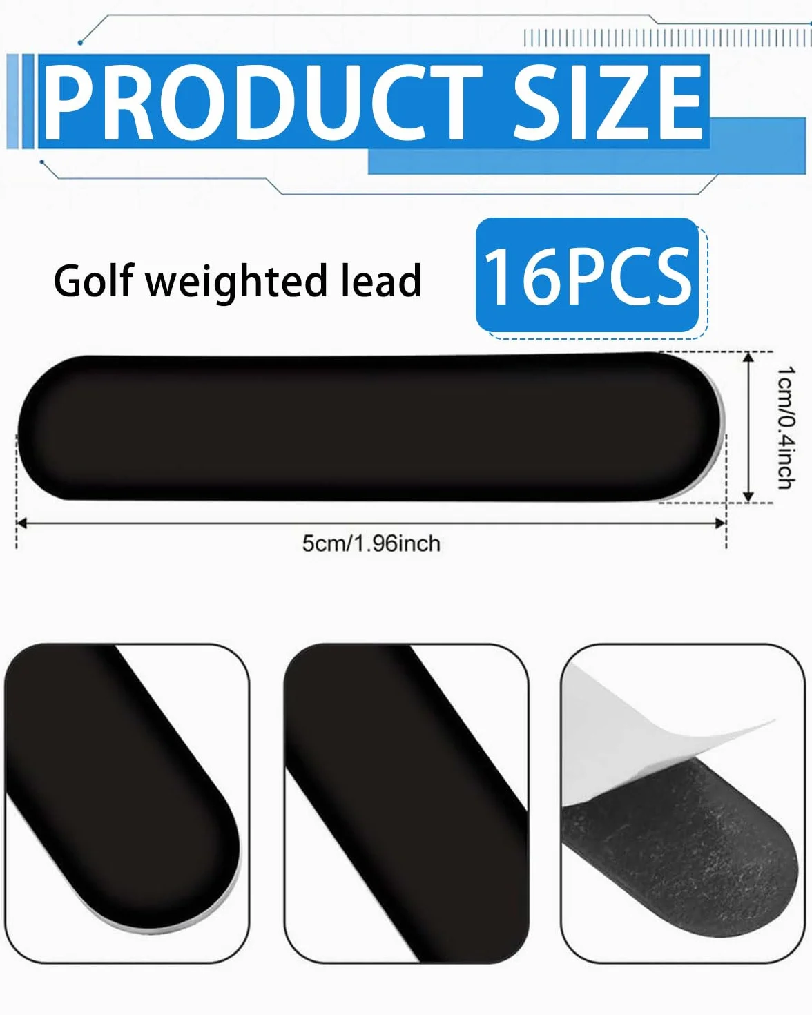 Nastro di Piombo per Racchette da Tennis, Golf, Pickleball Paddle, 5g, Protezione Bordo, Contrappeso