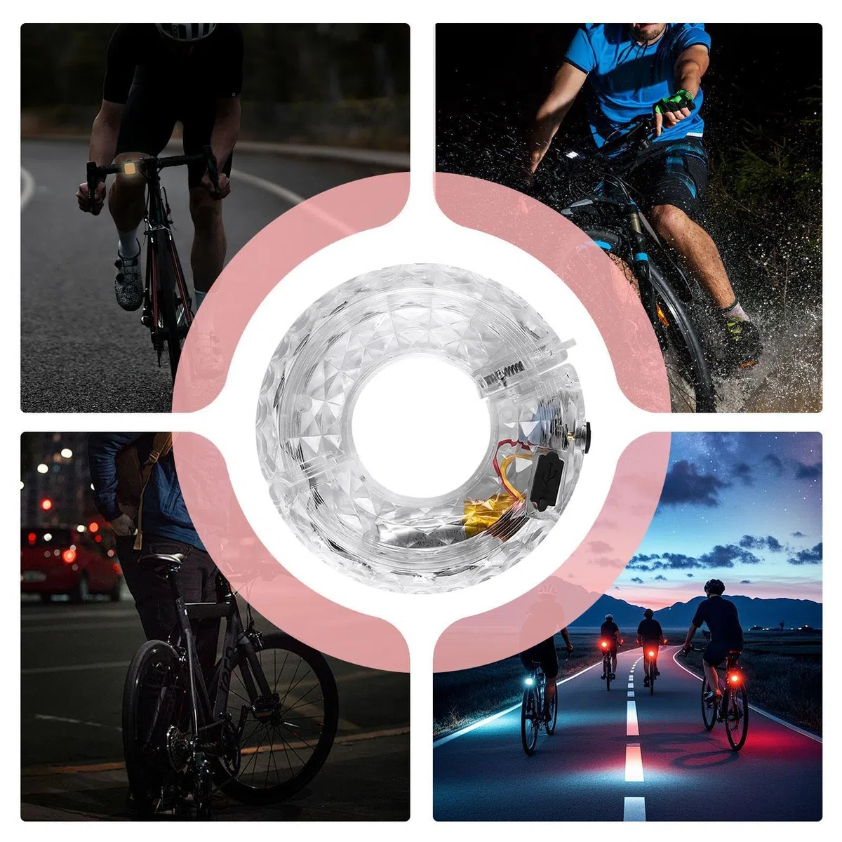 a Raggi per Bici Intelligenti - Sensore di Movimento attivato,Luce del mozzo della Ruota della Bicicletta Notturna per Bambini, Adolescenti, Adulti, Uomini, Donne, Figli,