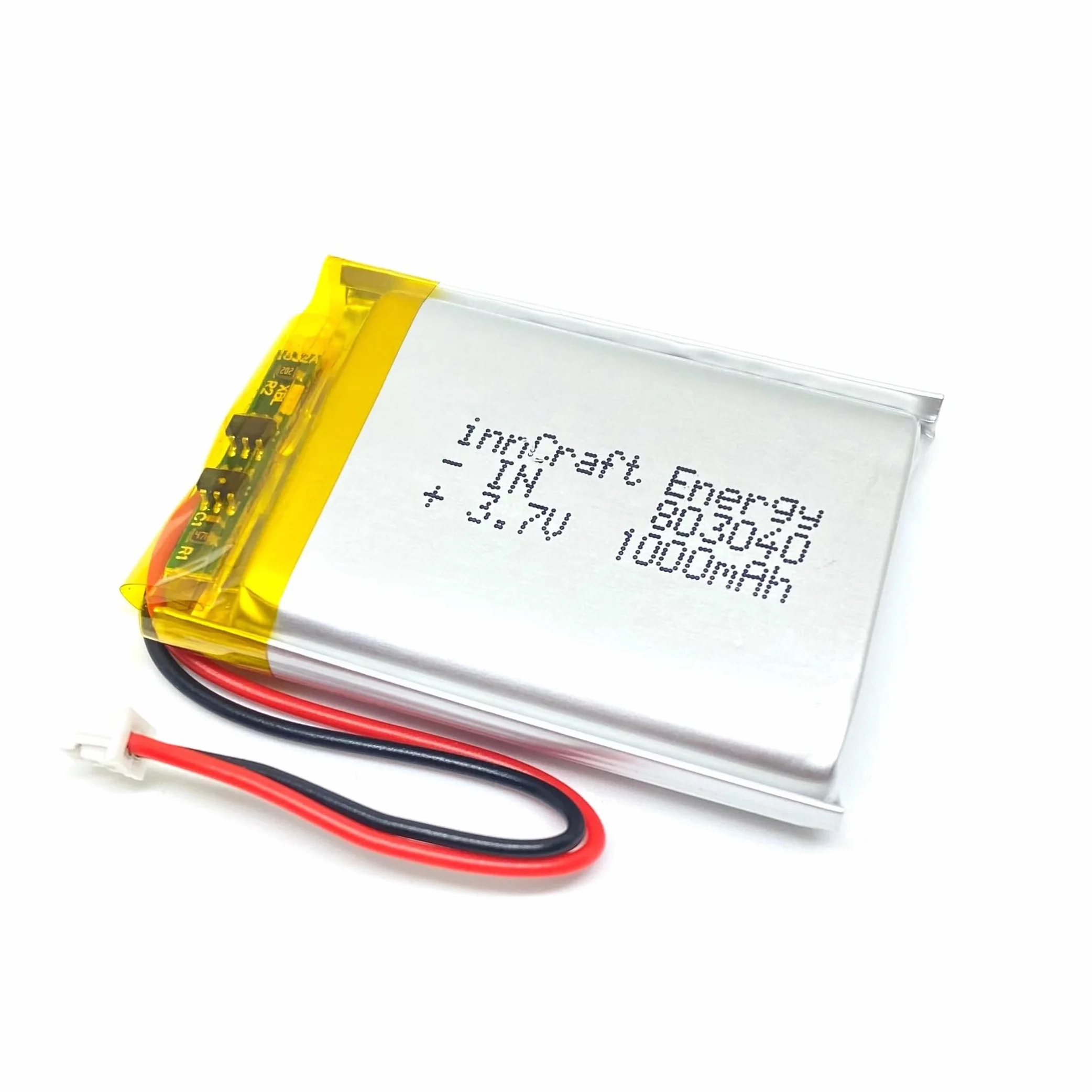innCraft Energy Batteria ai polimeri di litio 1000mAh 3,7V 40x30x8 Modello 803040 2P