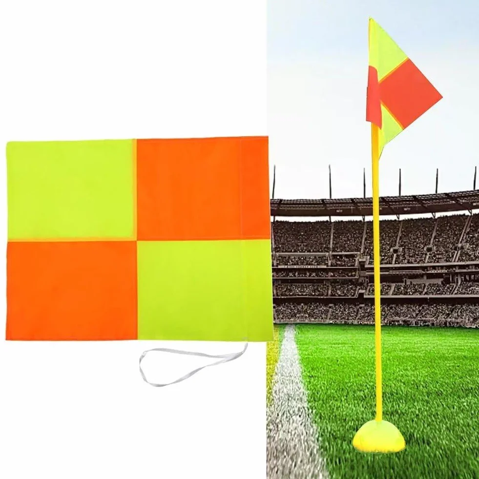 4 Pezzi Bandiere per Angoli Calcio per Campo Guardalinee Arbitri Allenamento Partite Sportive