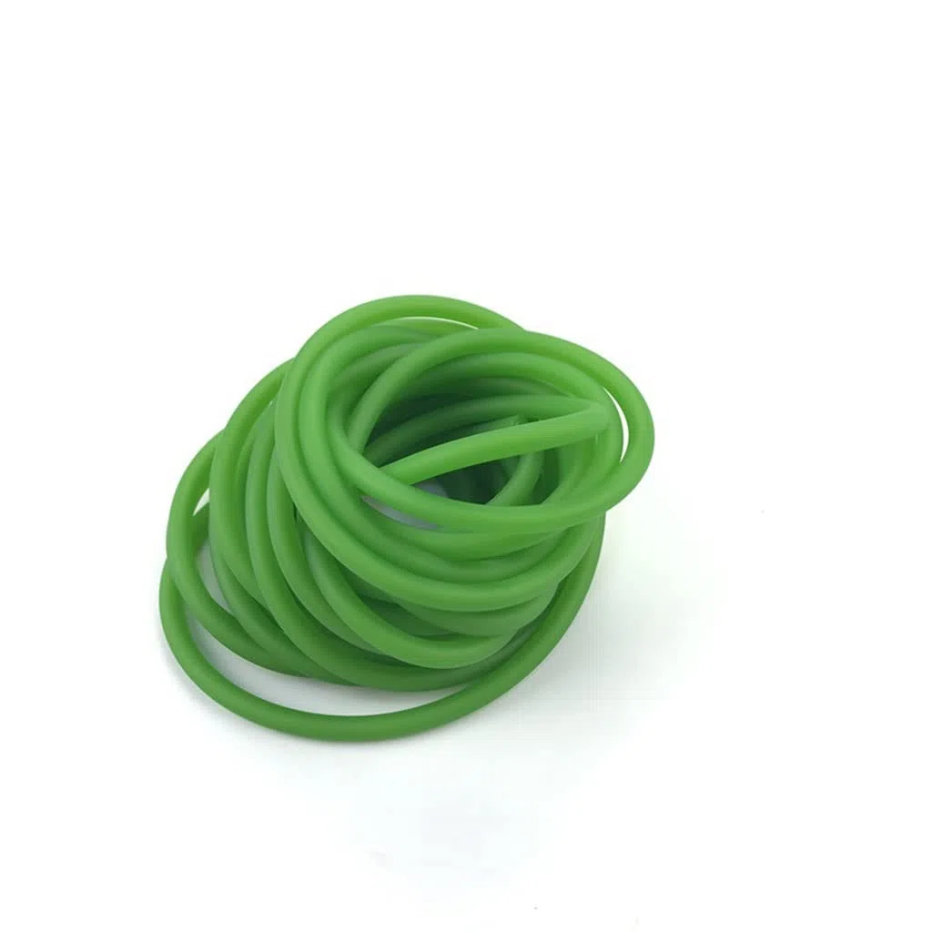 JEEIJ 1 Pz Verde Naturale Fionde in Lattice di Yoga Tubo di Gomma 0.5-5 M for La Caccia Tiro di Alta Elastico Tubo della Fascia Accessori 2X5mm di Diametro (Color : 1 Meter)