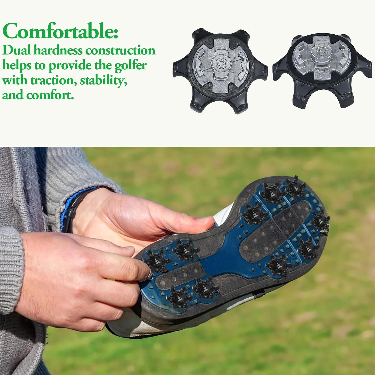 Set di punte da golf, 13 pezzi di ricambio per scarpe da golf con accessori con stabilità di trazione e comfort
