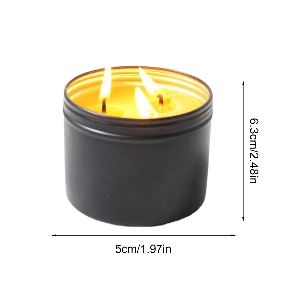 di sopravvivenza - Candela da campeggio con vaso, lampada a 3 stoppini a combustione lunga durata di 36 ore per illuminazione di emergenza, preparazione di sopravvivenza, avventure all'aperto