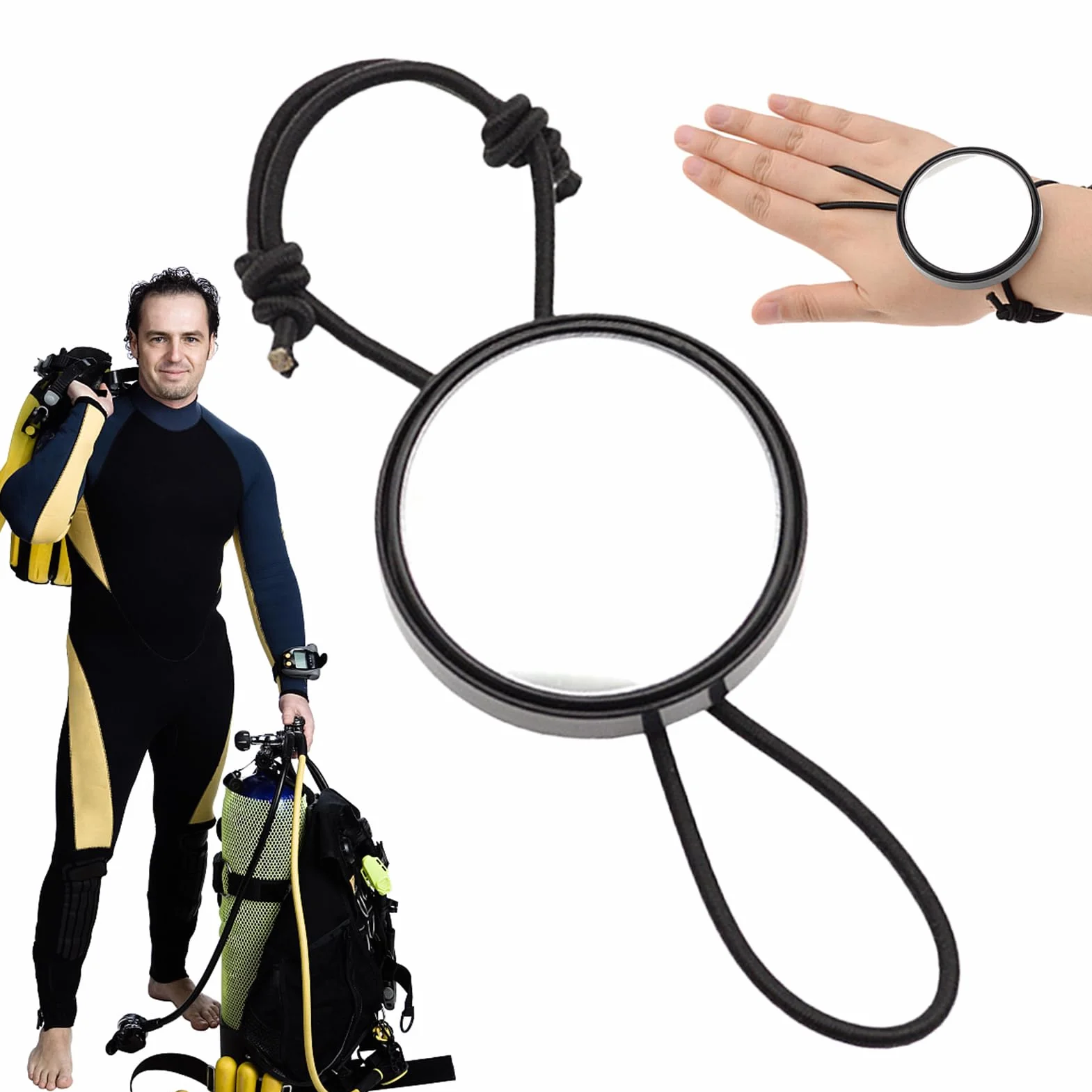 Specchio da Sub, Compatto Regolabile Portatile per Immersioni Sicurezza