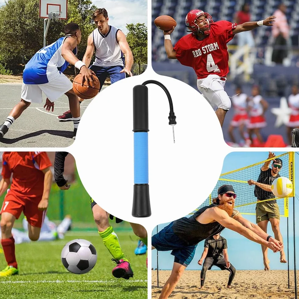 Pompa a Mano per Palloni Sportivi con Cavo Retrattile e Vano Porta-ago