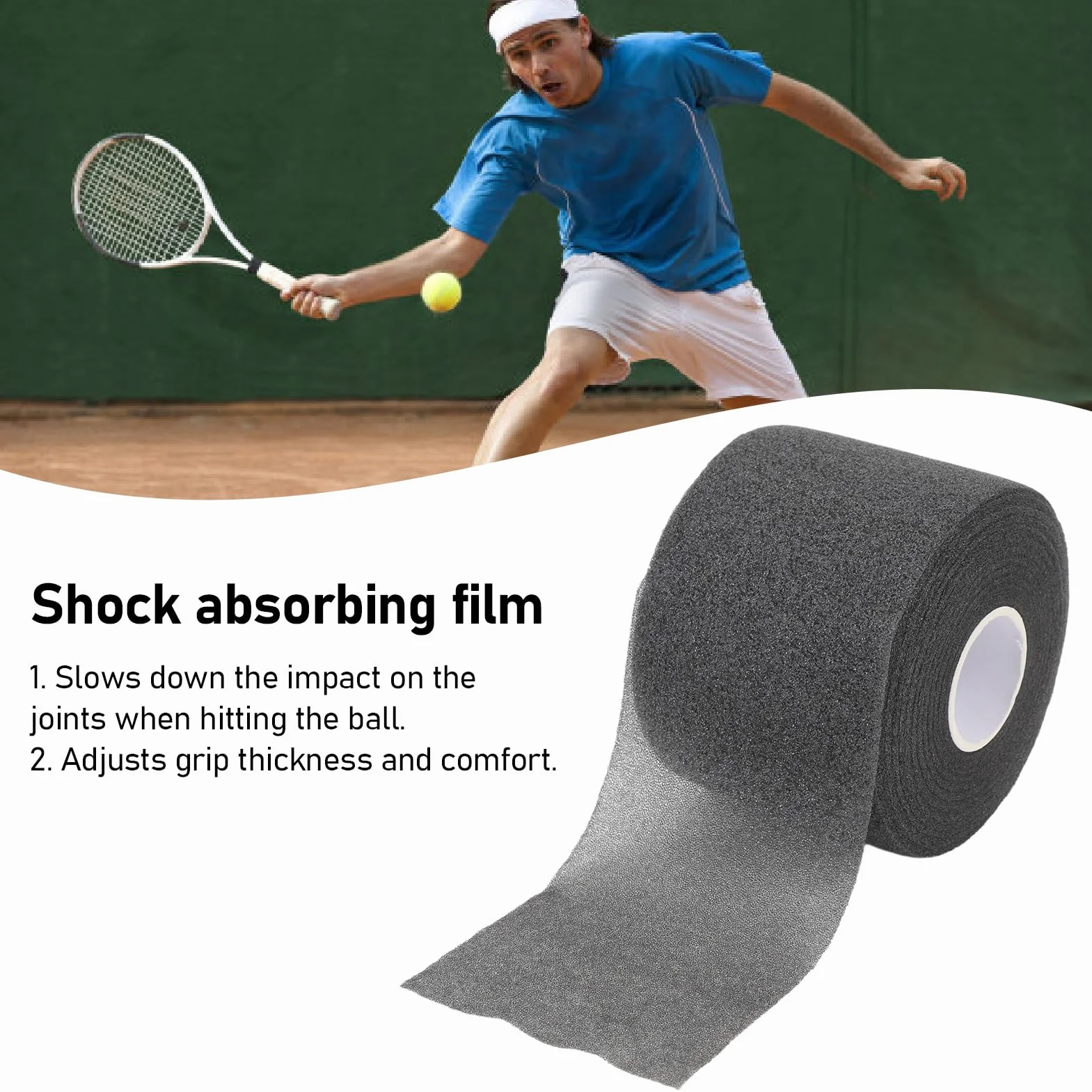 Alomejor Il Cuscino per Racchetta Badminton Migliora la stabilità e Il Controllo con Materiale Poliuretano Premium, per Le Partite di Badminton