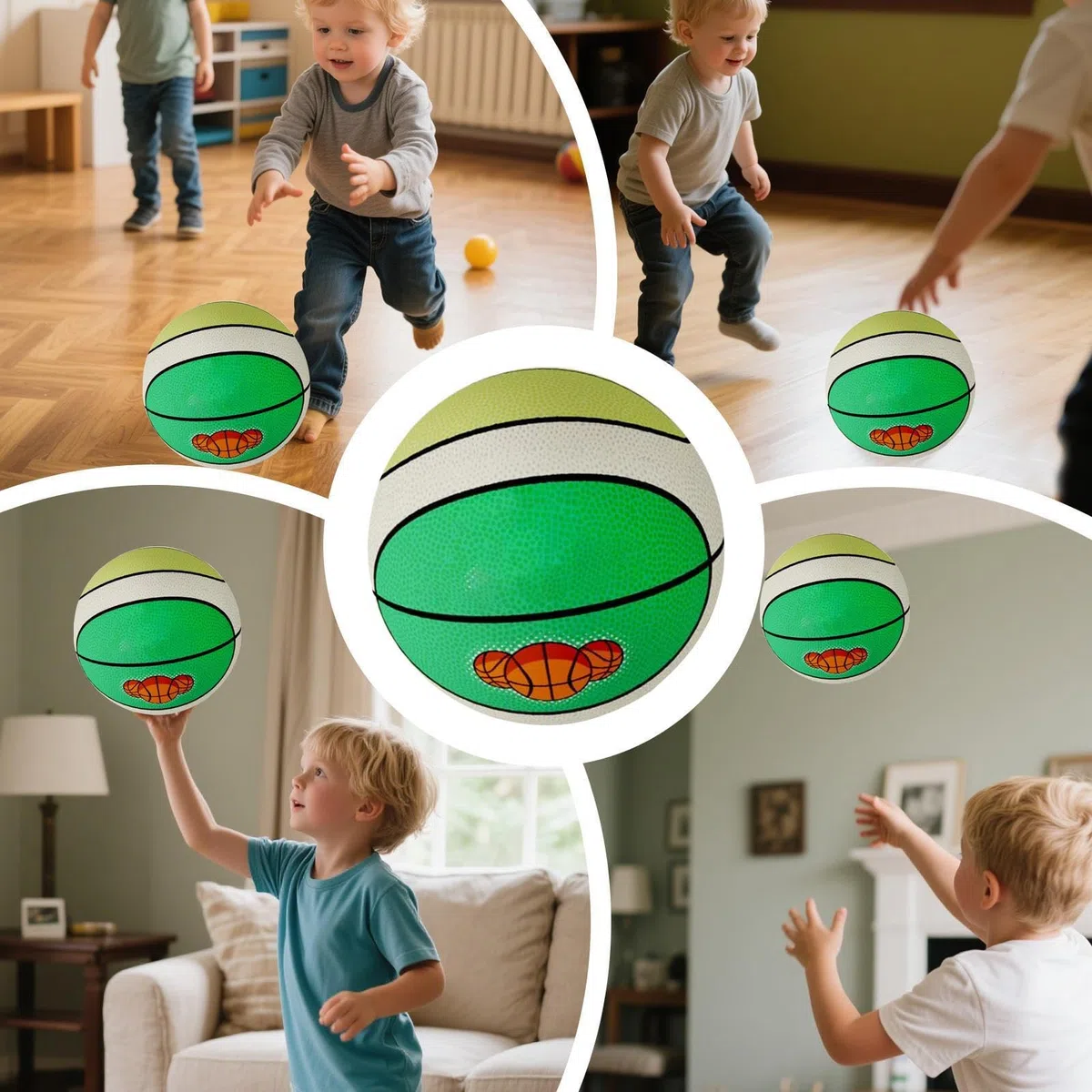 Generico Palla Basket Silenziosa - Palla Morbida Per Interni,Giocattolo in Schiuma con Assorbimento Urto 3-12 Anni Palla Spugna per Allenamento Bambini Parquet Moquette Pavimenti Casa